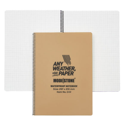 ANY WEATHER ONE PAPER, carnet à spirales 210x297mm (A4), 50 feuilles, beige militaire