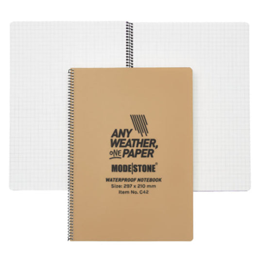 ANY WEATHER ONE PAPER, quaderno a spirale 210x297mm (A4), 50 fogli, marrone chiaro militare