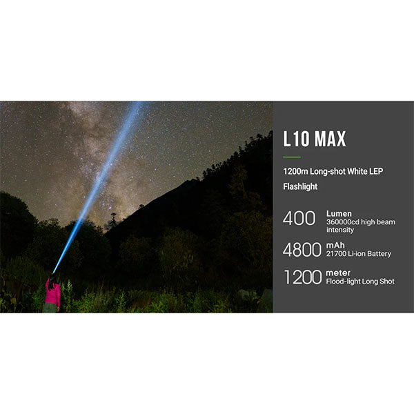 Torcia LEP L10 MAX, 400 lumen (batteria inclusa)