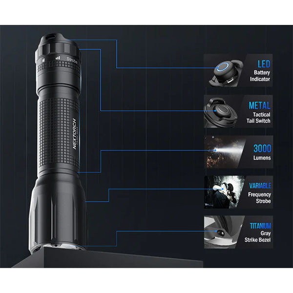 Lampe de poche tactique à LED TA30C MAX, 3 000 lumens (batterie incluse)