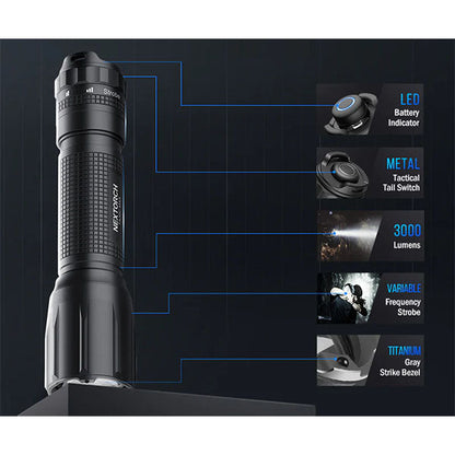 Lampe de poche tactique à LED TA30C MAX, 3 000 lumens (batterie incluse)
