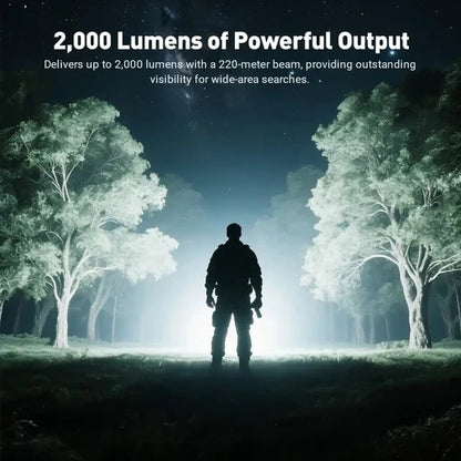 Multifunktion-LED-Taschenlampe P09, 2'000 Lumen (inkl. Akku)