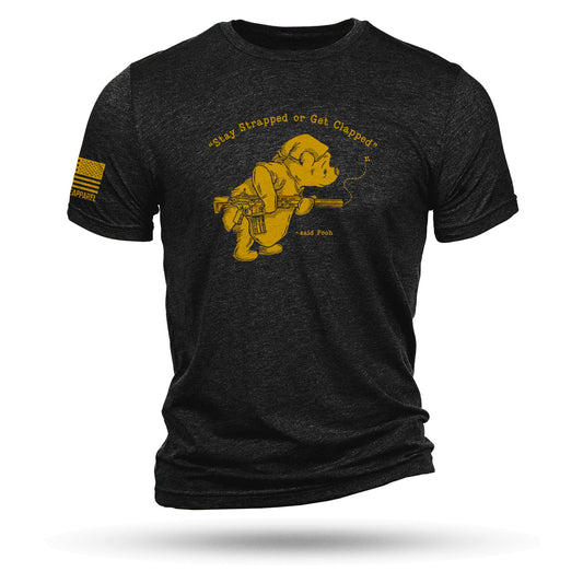 T-shirt Winnie l'ourson « Restez attaché ou soyez applaudi », noir