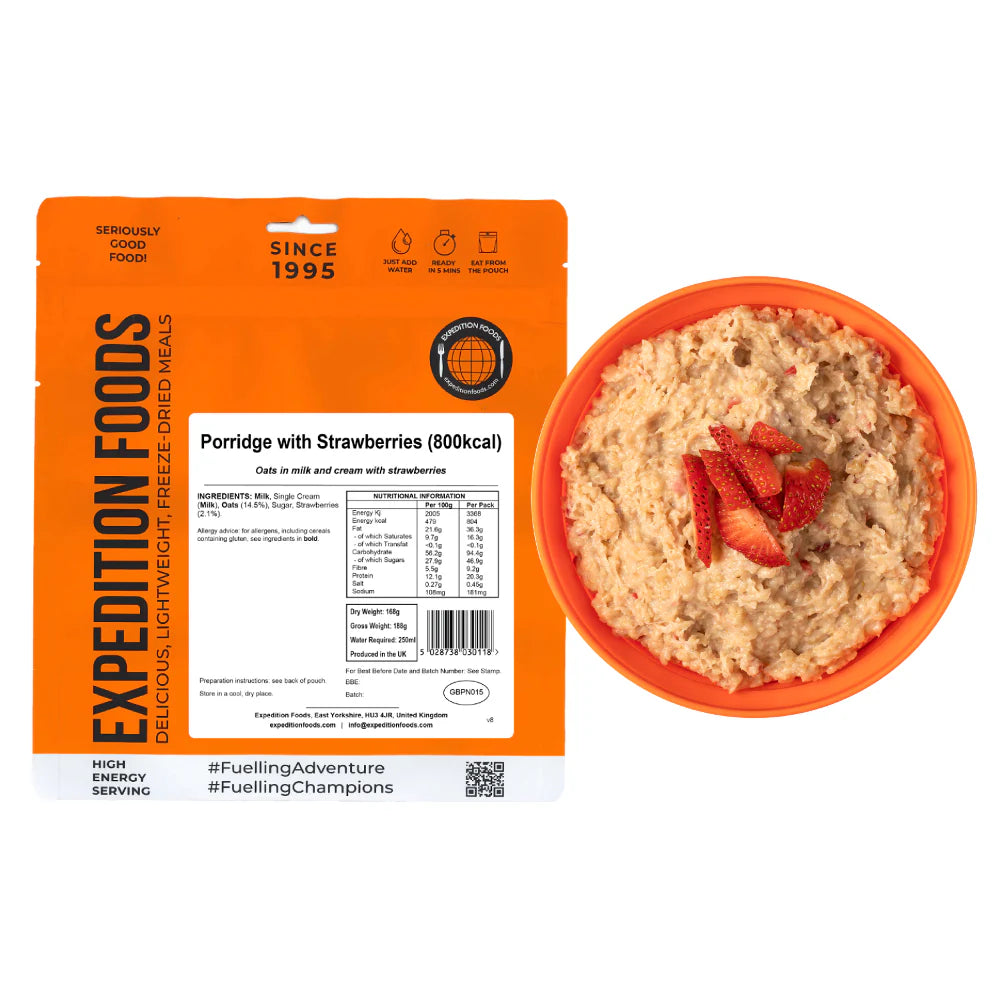 Porridge with Strawberries (800 kcal) [Vegetarian]