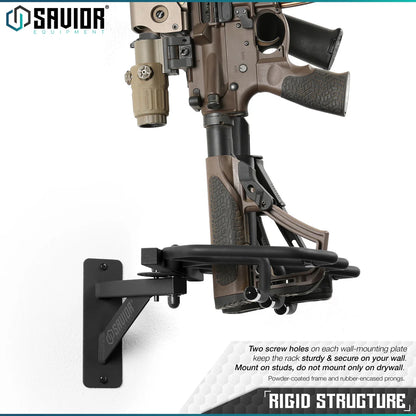 Rifle Wall Rack – 3 Slots, Black