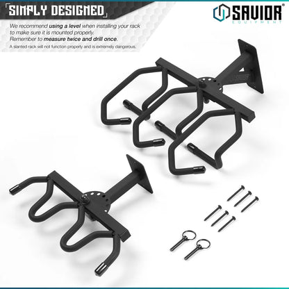 Rifle Wall Rack – 3 Slots, Black