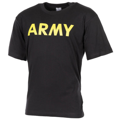 T-shirt, stampata, "Army", nera