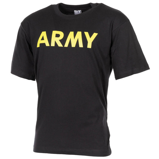 T-shirt, stampata, "Army", nera