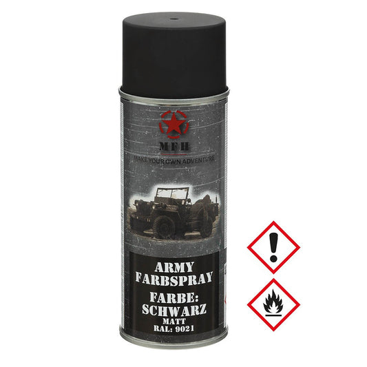 Colore spray Army, NERO, opaco, 400 ml