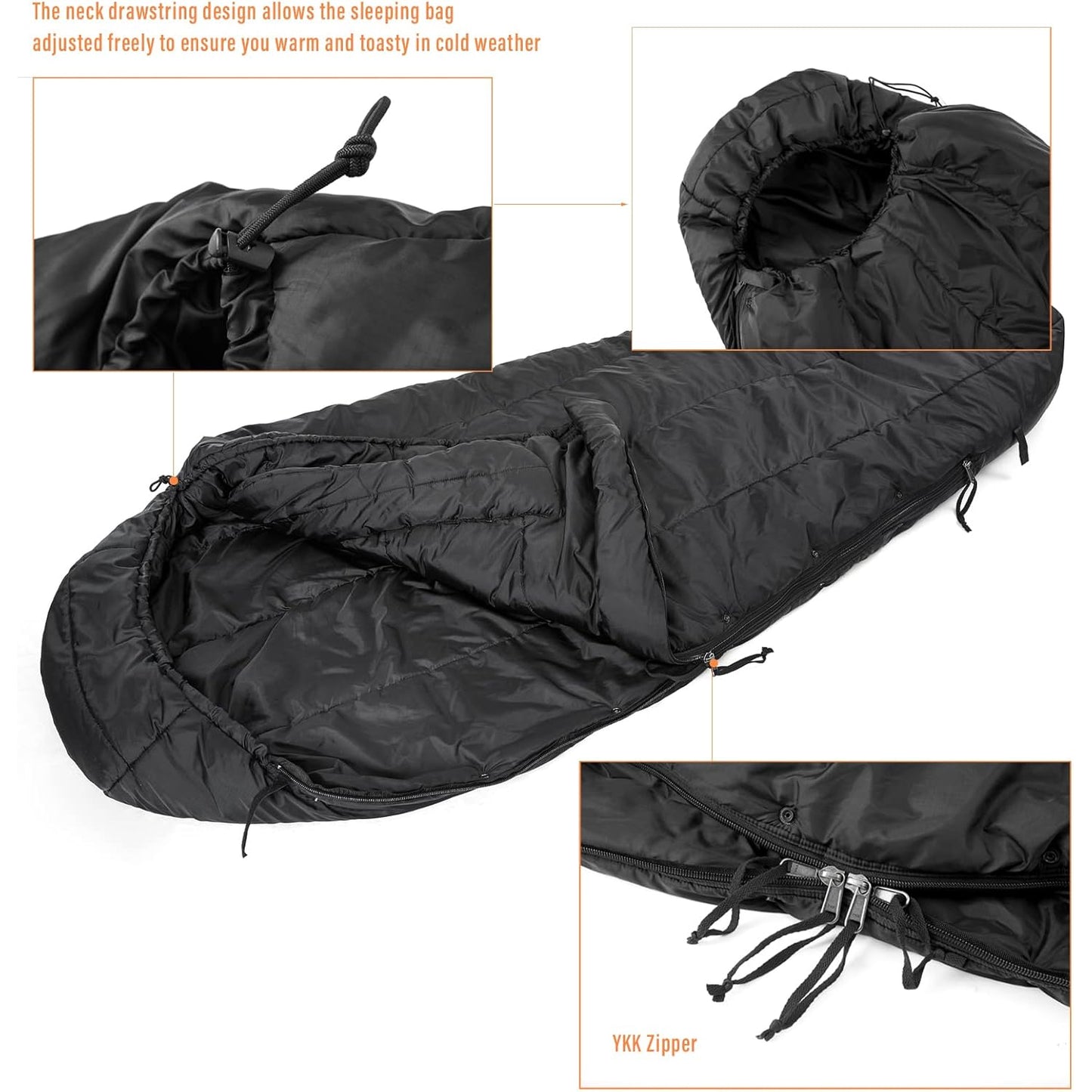 Original US-Army Schlafsack Sleeping Bag Intermediate Cold, black