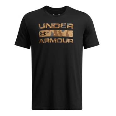 Stacked Logo Fill T-Shirt, Black / Camel
