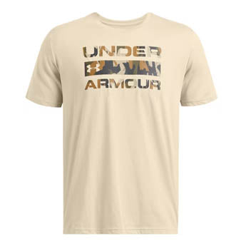 T-Shirt con logo a strati e riempimento, base cachi / talpa Timberwolf