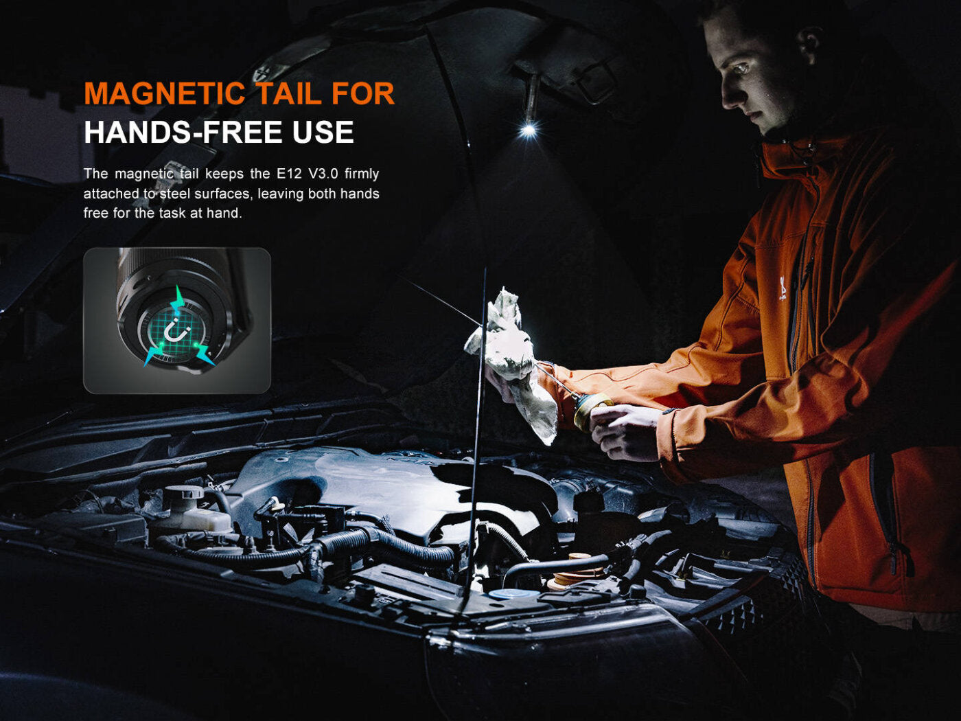 Torcia LED, E12 V3.0, 200 lumen, incl. batteria