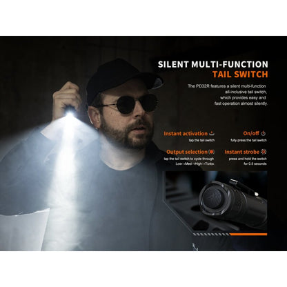 Torcia tattica a LED PD32R, 1.400 lumen (batteria inclusa)