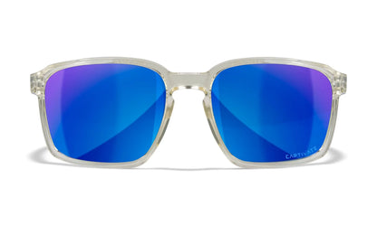 Lenti WX ALFA: CAPTIVATE™ Polarized blu specchiato, Montatura: cristallo trasparente lucido