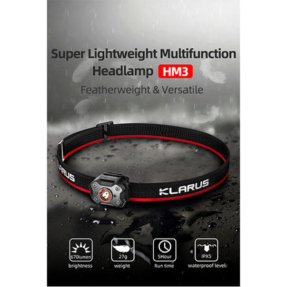 Lampada frontale a LED HM3, 670 lumen (batteria inclusa)